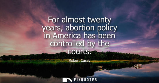 Small: For almost twenty years, abortion policy in America has been controlled by the courts