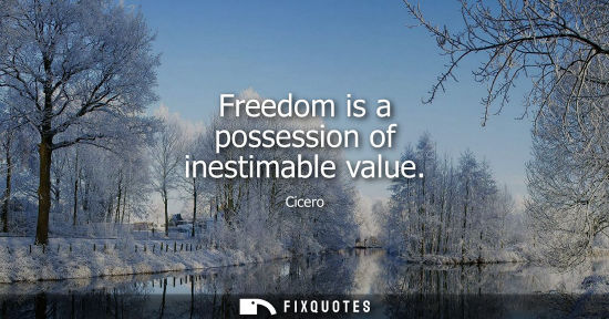 Small: Freedom is a possession of inestimable value