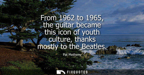 Small: From 1962 to 1965, the guitar became this icon of youth culture, thanks mostly to the Beatles
