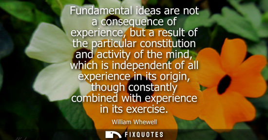 Small: Fundamental ideas are not a consequence of experience, but a result of the particular constitution and 