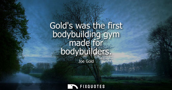 Small: Golds was the first bodybuilding gym made for bodybuilders