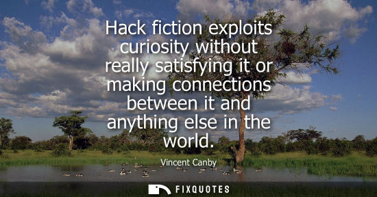 Small: Hack fiction exploits curiosity without really satisfying it or making connections between it and anyth