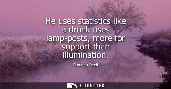 Small: He uses statistics like a drunk uses lamp-posts, more for support than illumination