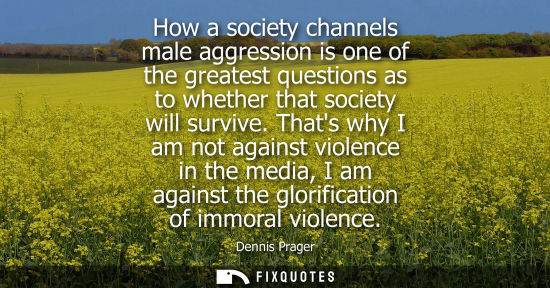 Small: How a society channels male aggression is one of the greatest questions as to whether that society will