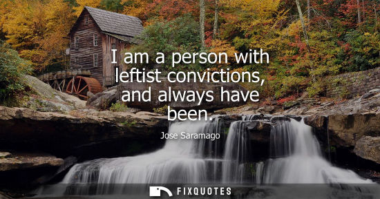 Small: I am a person with leftist convictions, and always have been