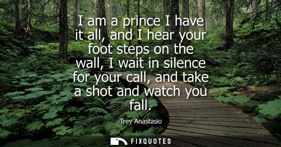 Small: I am a prince I have it all, and I hear your foot steps on the wall, I wait in silence for your call, a