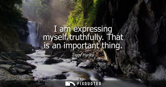 Small: I am expressing myself truthfully. That is an important thing