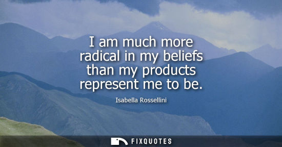 Small: I am much more radical in my beliefs than my products represent me to be