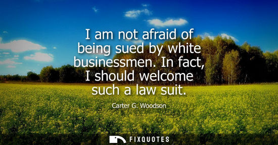 Small: I am not afraid of being sued by white businessmen. In fact, I should welcome such a law suit