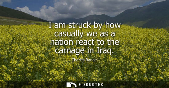 Small: I am struck by how casually we as a nation react to the carnage in Iraq