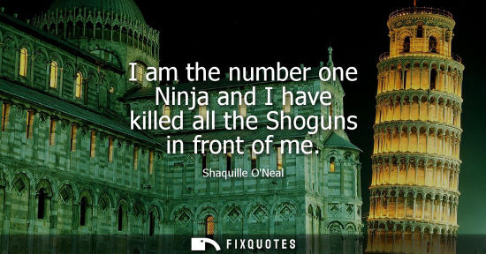 Small: I am the number one Ninja and I have killed all the Shoguns in front of me