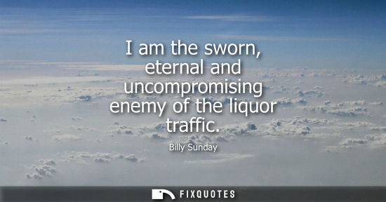 Small: I am the sworn, eternal and uncompromising enemy of the liquor traffic