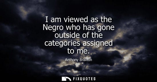 Small: I am viewed as the Negro who has gone outside of the categories assigned to me