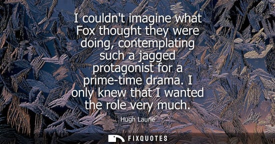 Small: I couldnt imagine what Fox thought they were doing, contemplating such a jagged protagonist for a prime
