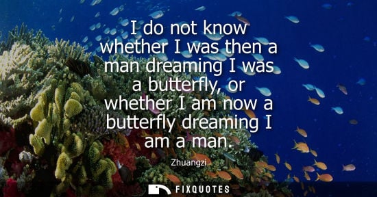 Small: I do not know whether I was then a man dreaming I was a butterfly, or whether I am now a butterfly drea