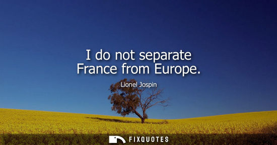 Small: I do not separate France from Europe
