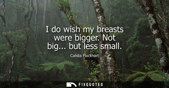 Small: I do wish my breasts were bigger. Not big... but less small