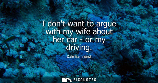 Small: I dont want to argue with my wife about her car - or my driving