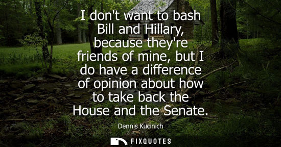 Small: I dont want to bash Bill and Hillary, because theyre friends of mine, but I do have a difference of opi