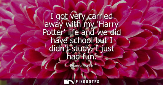Small: I got very carried away with my Harry Potter life and we did have school but I didnt study. I just had 
