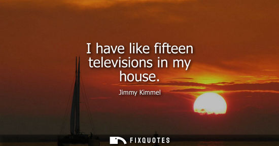 Small: I have like fifteen televisions in my house