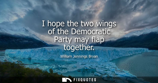 Small: I hope the two wings of the Democratic Party may flap together