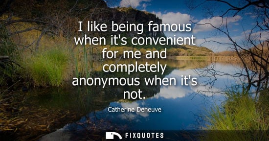 Small: I like being famous when its convenient for me and completely anonymous when its not