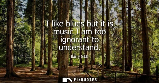 Small: I like blues but it is music I am too ignorant to understand