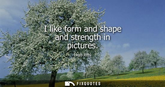 Small: I like form and shape and strength in pictures