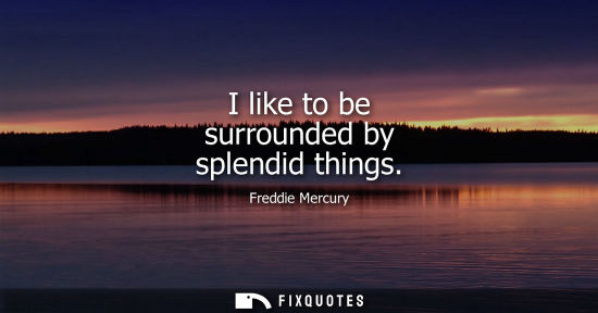 Small: I like to be surrounded by splendid things