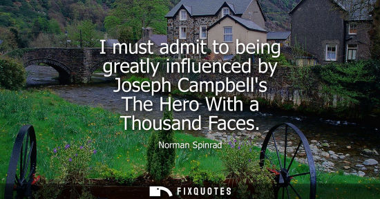 Small: I must admit to being greatly influenced by Joseph Campbells The Hero With a Thousand Faces