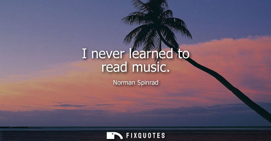 Small: I never learned to read music