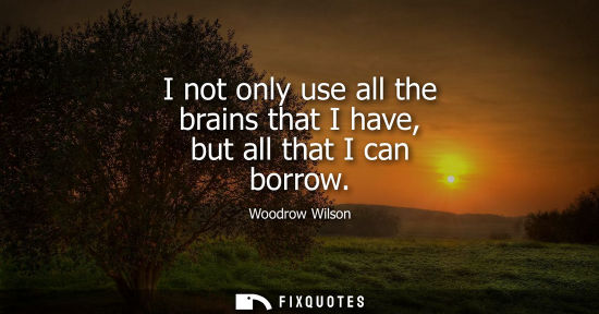 Small: I not only use all the brains that I have, but all that I can borrow