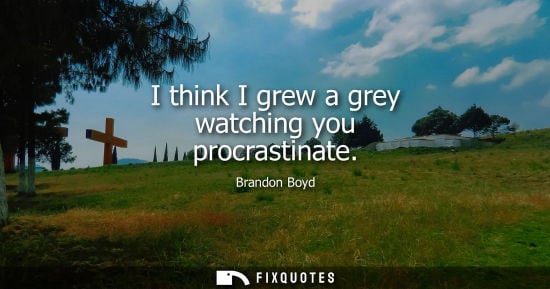 Small: I think I grew a grey watching you procrastinate