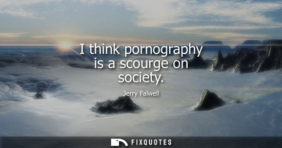Small: I think pornography is a scourge on society