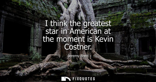 Small: I think the greatest star in American at the moment is Kevin Costner