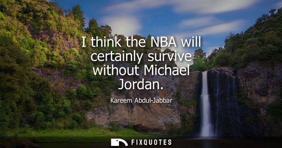 Small: I think the NBA will certainly survive without Michael Jordan