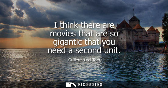 Small: I think there are movies that are so gigantic that you need a second unit