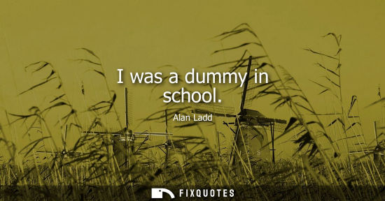 Small: I was a dummy in school