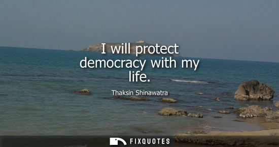 Small: I will protect democracy with my life