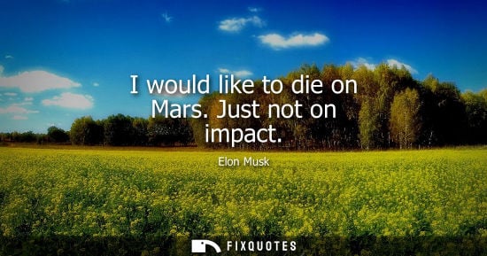 Small: I would like to die on Mars. Just not on impact