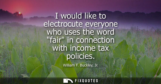 Small: I would like to electrocute everyone who uses the word fair in connection with income tax policies