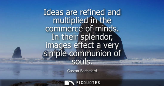 Small: Ideas are refined and multiplied in the commerce of minds. In their splendor, images effect a very simp