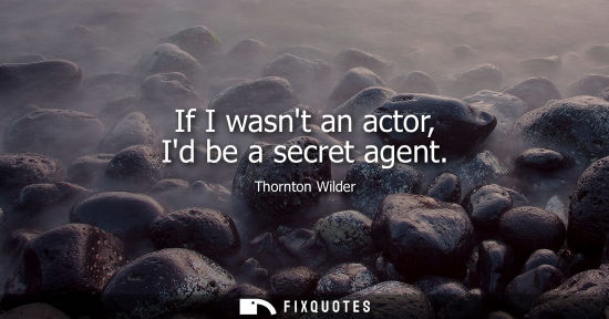 Small: If I wasnt an actor, Id be a secret agent