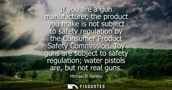 Small: If you are a gun manufacturer, the product you make is not subject to safety regulation by the Consumer