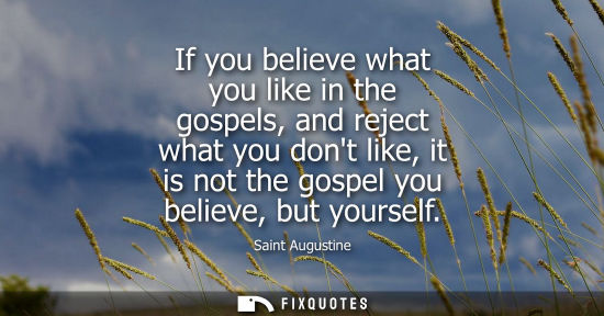 Small: If you believe what you like in the gospels, and reject what you dont like, it is not the gospel you be