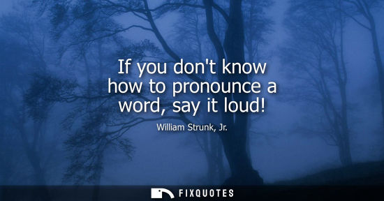 Small: If you dont know how to pronounce a word, say it loud!