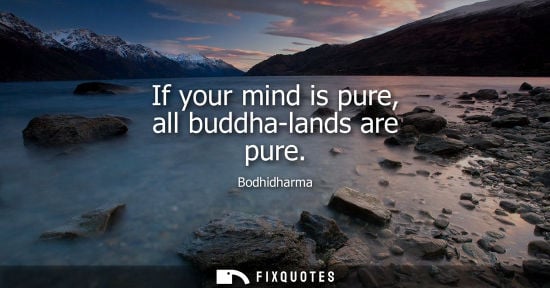 Small: If your mind is pure, all buddha-lands are pure