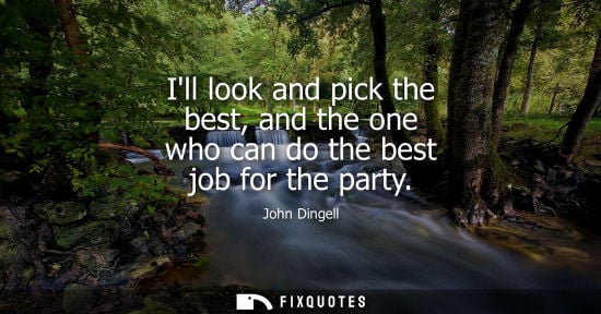 Small: Ill look and pick the best, and the one who can do the best job for the party