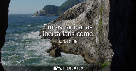 Small: Im as radical as libertarians come